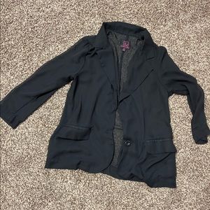 Material girl sheer black blazer top. Size M.